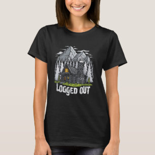 Camiseta Cerrar sesión Funny Log Cabin Life Mountain Ourdoo