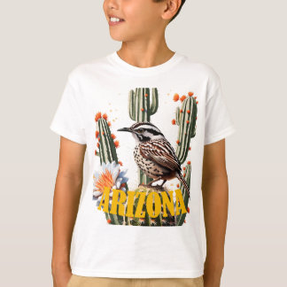 Camiseta Cerrica de Cactus de Arizona Rodeada de Flor de Ca