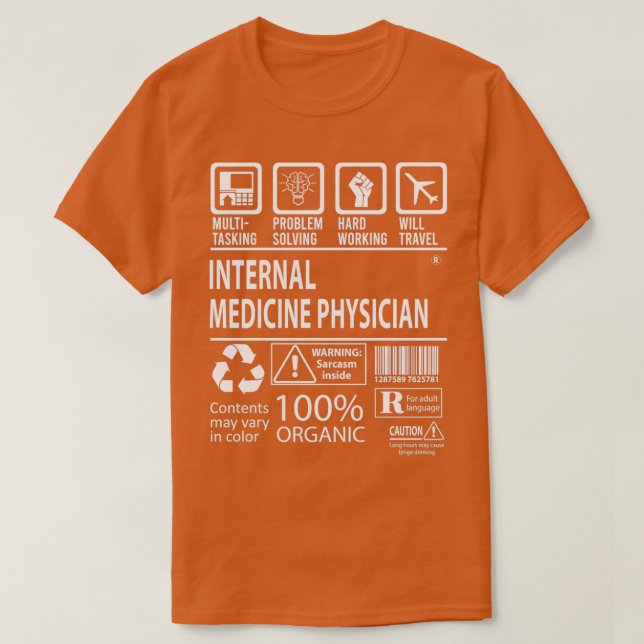 Camiseta Certificado por multitexión de Médico Interno (Diseño del anverso)