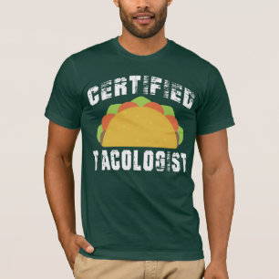 Camiseta Certificado Tacólogo Divertido Comida Mexicana Ama