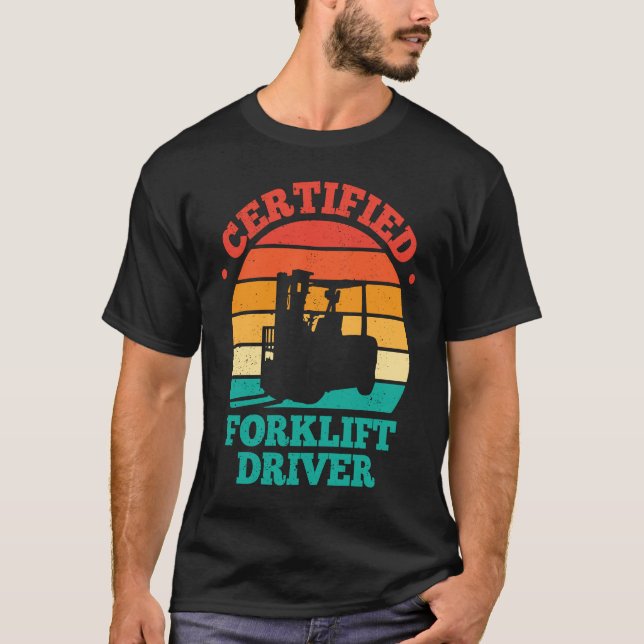 Camiseta Certified Forklift Driver Retro (Anverso)