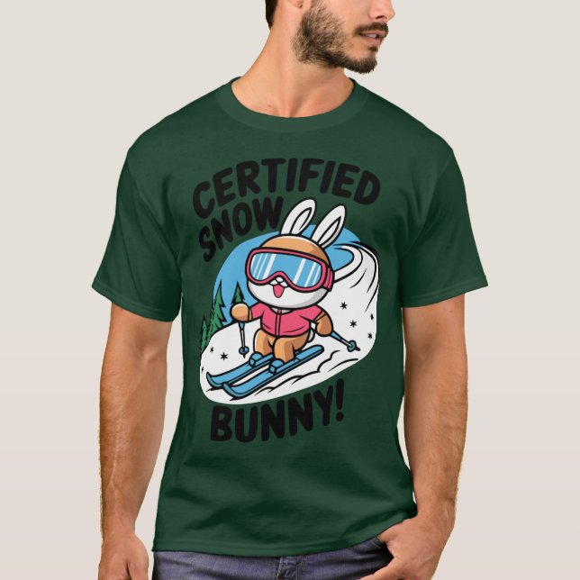 Camiseta Certified Snow Bunny Funny Skiing Bunny Pun Oversi (Anverso)
