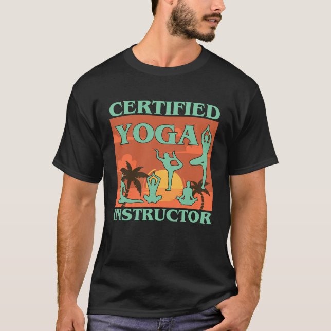 Camiseta Certified Yoga Instructor  Meditation Retro Namast (Anverso)