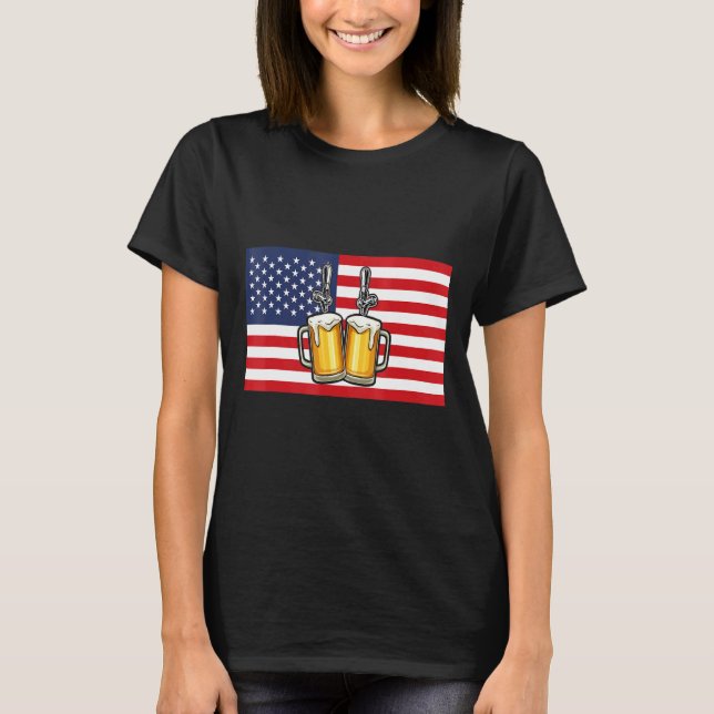 Camiseta Cervecería de Cerveza Craft bandera de Estados Uni (Anverso)