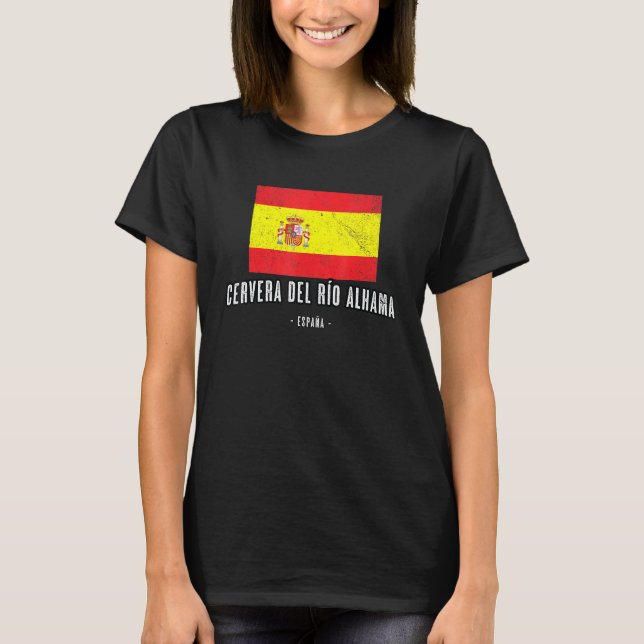 Camiseta Cervera Del Ro Alhama España Es Bandera Ciudad Ban (Anverso)