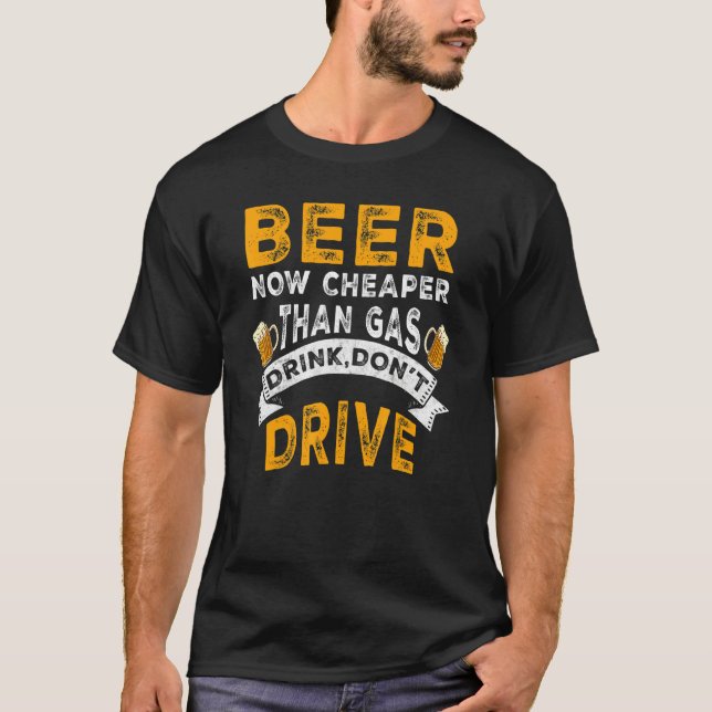 Camiseta Cerveza ahora más barata que la bebida gaseosa no  (Anverso)