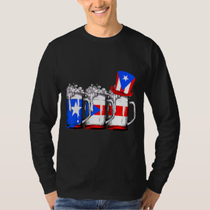 Camiseta Cerveza Bandera Puertorriqueña Orgullo Patriótico 