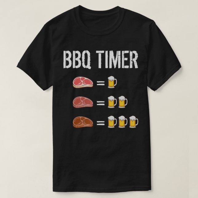 Camiseta Cerveza BBQ Timer Grilling (Diseño del anverso)