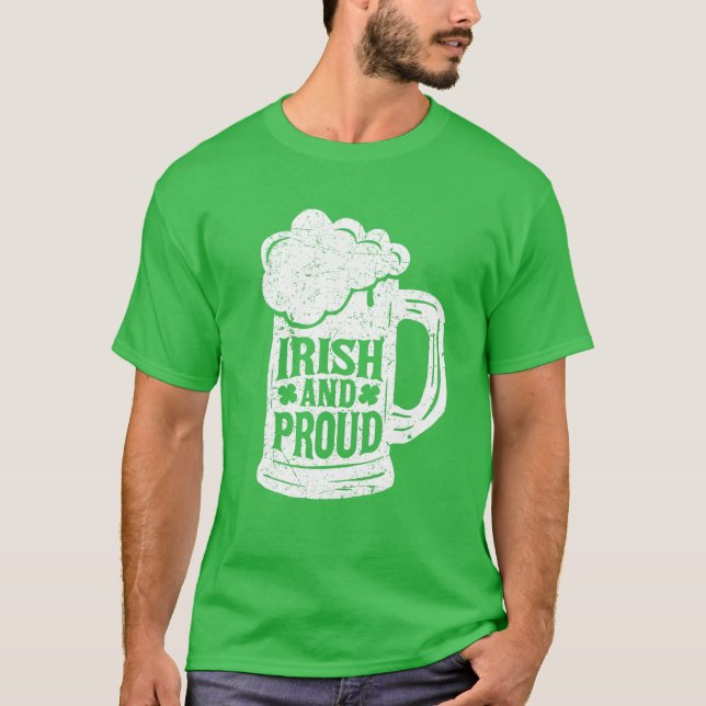 Camiseta Cerveza Borradora Irlandesa Y Profunda Lucky Shamr (Anverso)