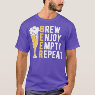 Camiseta Cerveza Brew Disfruta Vacío Repetir la clasificaci