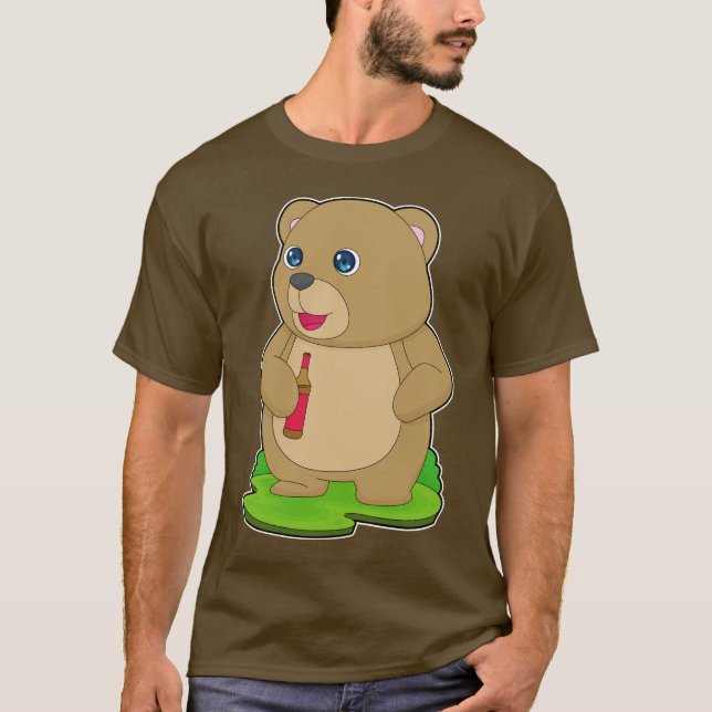 Camiseta Cerveza con botella de oso (Anverso)