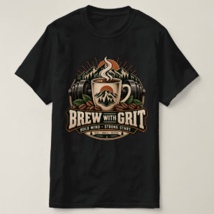 Camiseta Cerveza Con Grit Café Vintage Fuerza Fitness