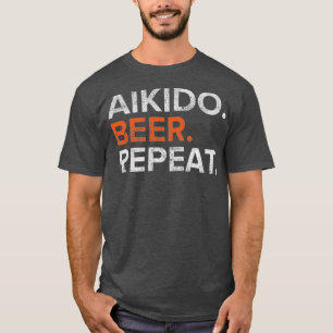 Camiseta Cerveza de Aikido de época repetida graciosa