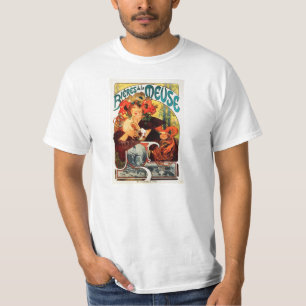 Camiseta Cerveza de Alfonso Mucha de la musa