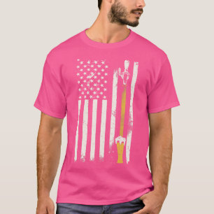Camiseta Cerveza De Artesanía En La Bandera Americana Tap
