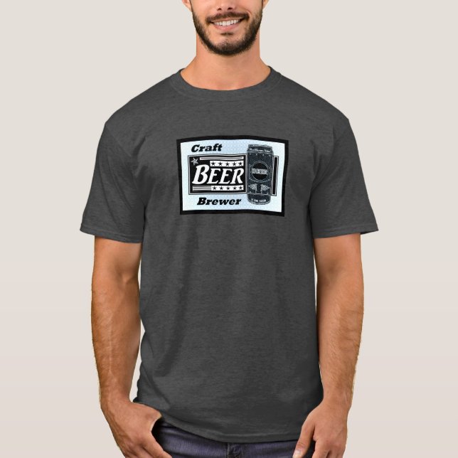 Camiseta Cerveza de artesanía - Estrellas Blue Black & Whit (Anverso)