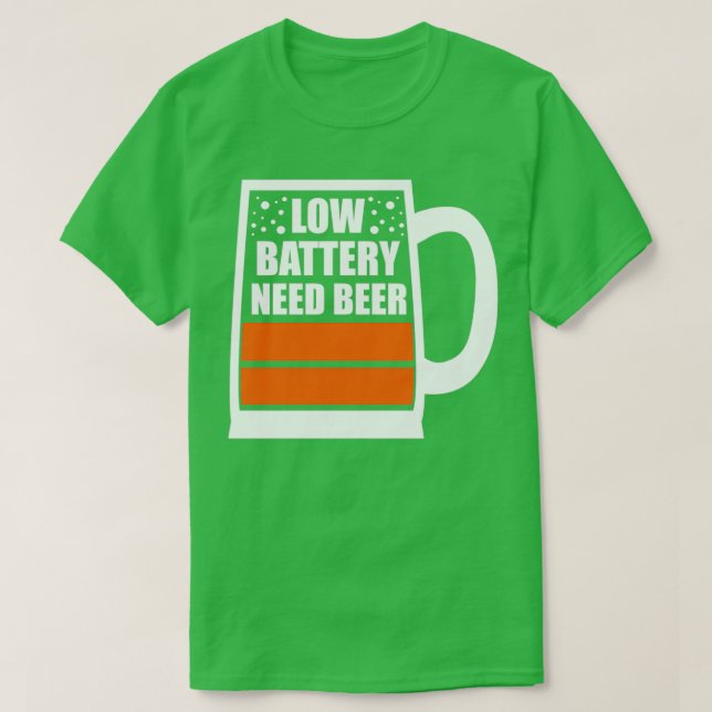 Camiseta Cerveza de baja necesidad de batería (Diseño del anverso)
