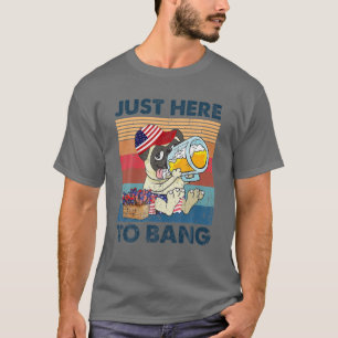 Camiseta Cerveza De Bebida De Perro De Pug Vintage Justo Aq