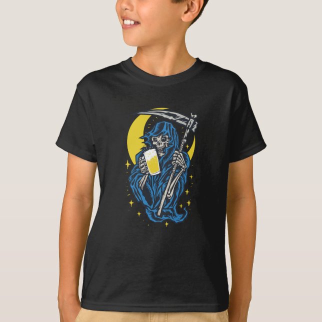 Camiseta Cerveza de bebida Grim Reaper (Anverso)