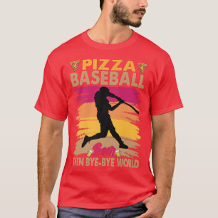 Camiseta Cerveza De Béisbol Pizza Y Después Mundo Byebye 14