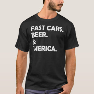 Camiseta Cerveza de coches rápidos y América para el hombre