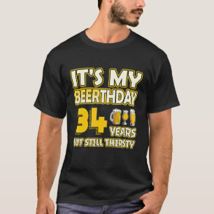Camiseta Cerveza de cumpleaños 34 años de edad divertida de