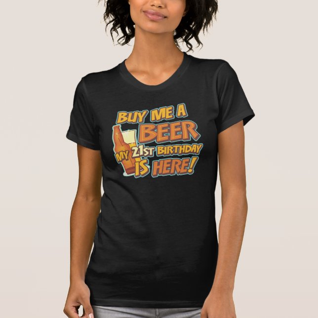 Camiseta Cerveza de cumpleaños número 21 (Anverso)