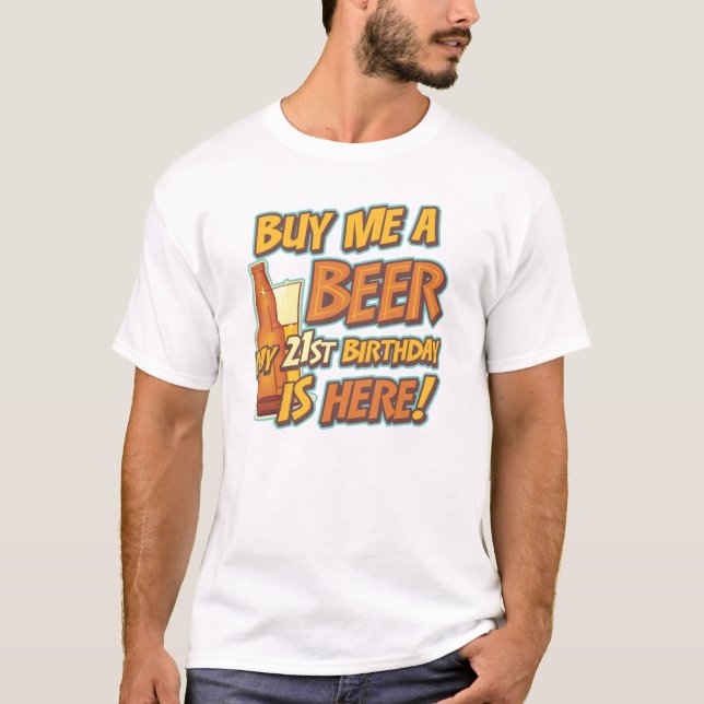 Camiseta Cerveza de cumpleaños número 21 (Anverso)