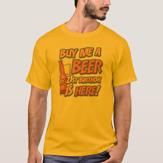 Camiseta Cerveza de cumpleaños número 21 (Anverso)
