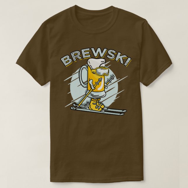 Camiseta Cerveza de esquí Brewski para deportes de invierno (Diseño del anverso)