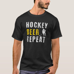 Camiseta Cerveza De Hockey Sobre Hielo Repite Graciosa Cami