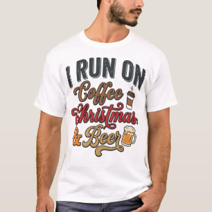 Camiseta Cerveza De Navidad De Café Diseño De Bebida Navide