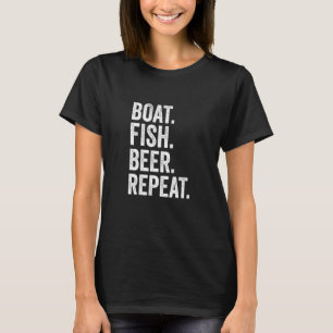 Camiseta Cerveza de pescado en barco Repetición Bebida Bait