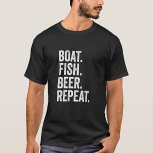 Camiseta Cerveza de pescado en barco Repetición Bebida Bait