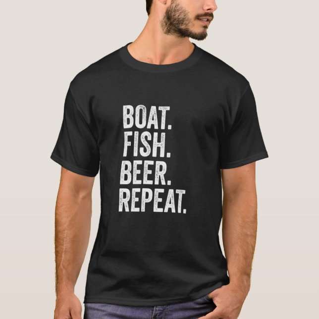 Camiseta Cerveza de pescado en barco Repetición Bebida Bait (Anverso)