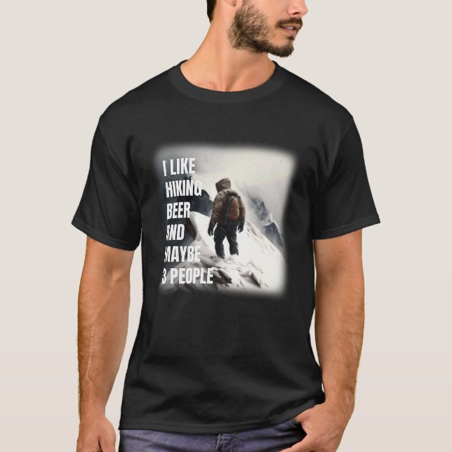 Camiseta Cerveza de senderismo y excursionismo por la monta (Anverso)