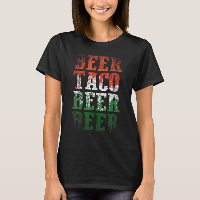 Camiseta Cerveza de Taco de Cerveza Cinco De Mayo (Anverso)