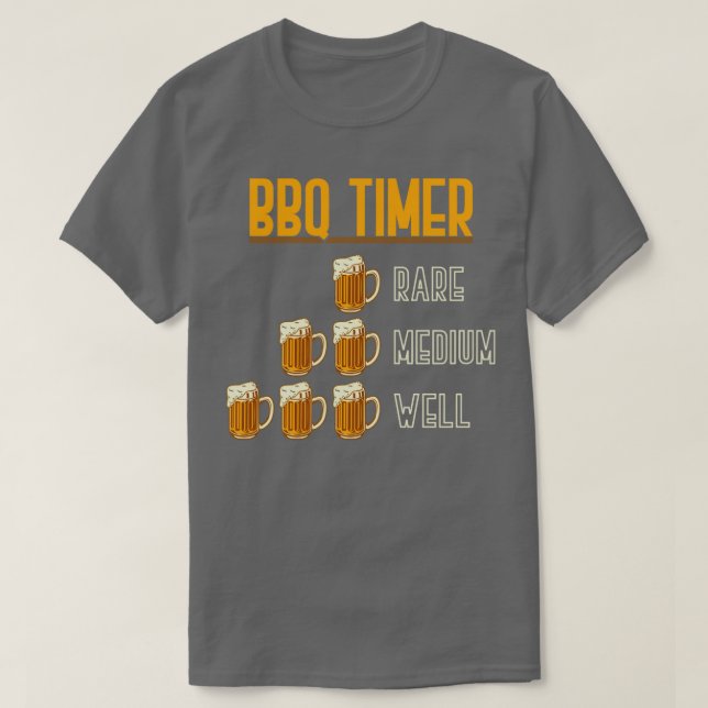 Camiseta Cerveza de temporizador de barbacoa (Diseño del anverso)