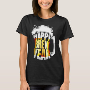 Camiseta Cerveza de vidrio Mug Feliz Año Nuevo Nochevieja