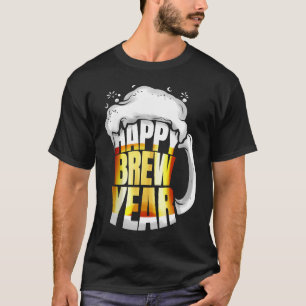 Camiseta Cerveza de vidrio Mug Feliz Año Nuevo Nochevieja