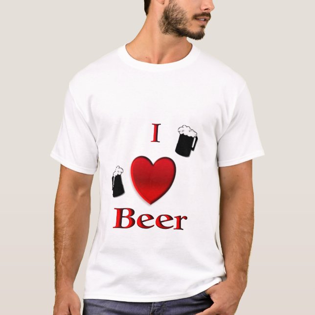 Camiseta Cerveza del corazón Frothy Mugs (Anverso)