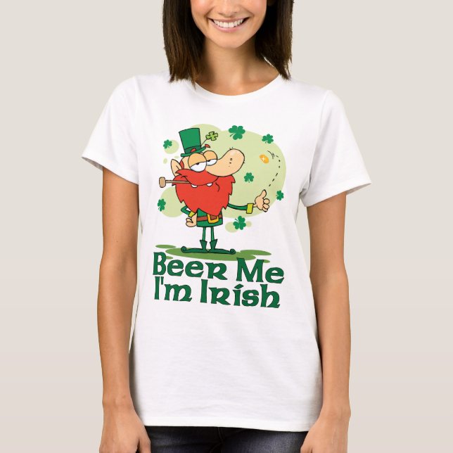 Camiseta Cerveza del Leprechaun yo soy irlandés (Anverso)
