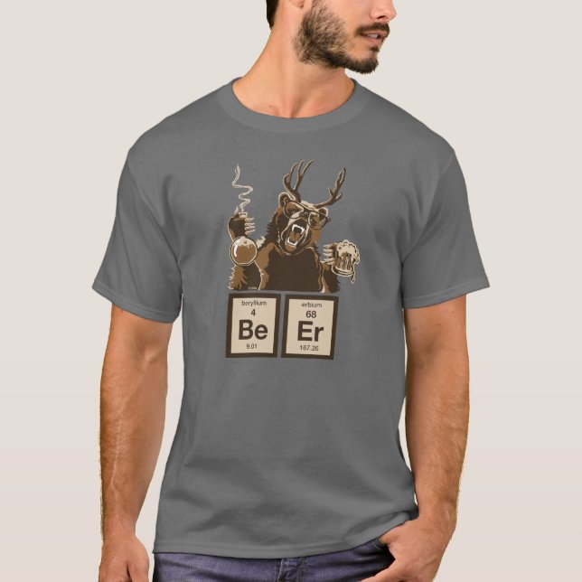 Camiseta Cerveza descubierta oso de la química (Anverso)