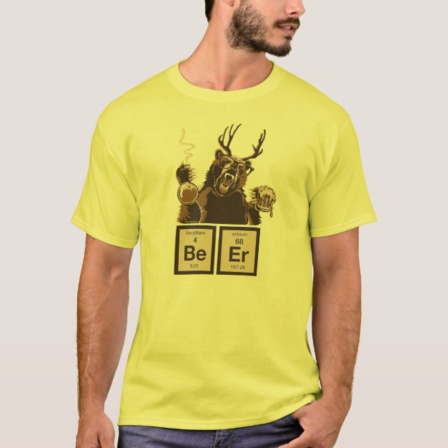 Camiseta Cerveza descubierta oso de la química (Anverso)