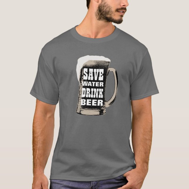 Camiseta Cerveza divertida de la bebida del agua de la (Anverso)