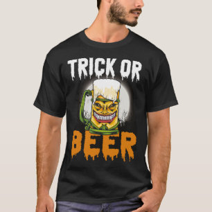 Camiseta Cerveza divertida de zombie de Halloween, truco o