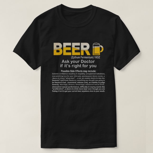 Camiseta Cerveza divertida, pregúntale a tu Médica si está  (Diseño del anverso)