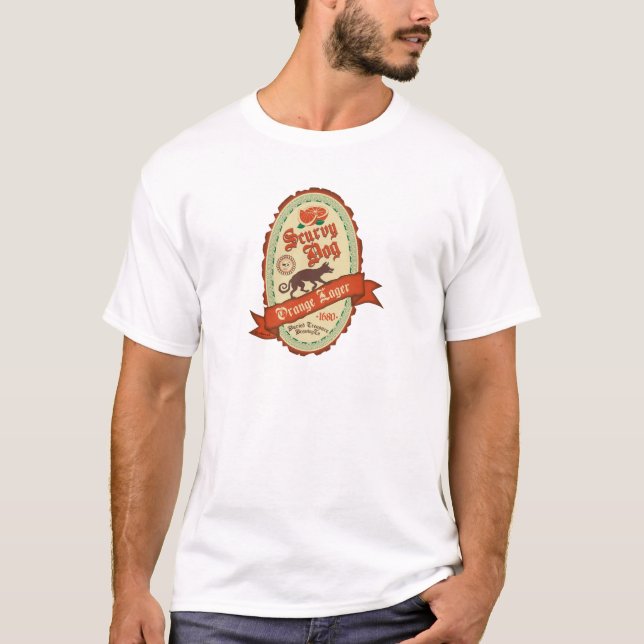Camiseta Cerveza dorada Scurvy del naranja del perro (Anverso)