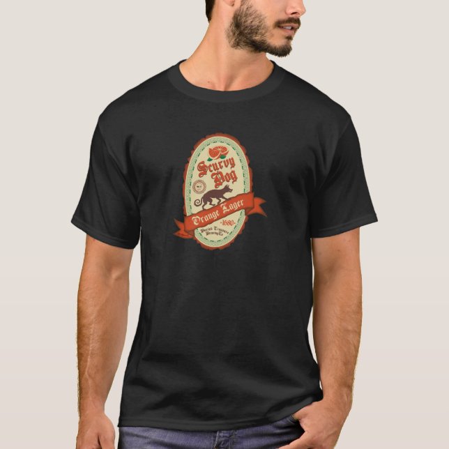 Camiseta Cerveza dorada Scurvy del naranja del perro (Anverso)