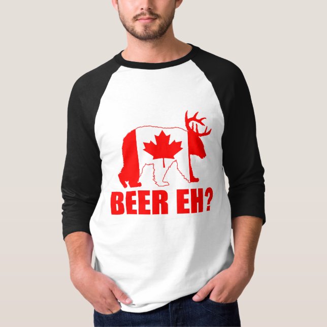 Camiseta ¿CERVEZA EH?  Bandera divertida del canadiense de (Anverso)